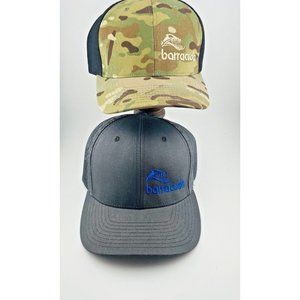 Barracuda Lot of 2‎ Mesh Flexfit Baseball Caps Gray and Camo